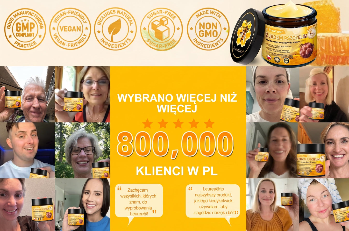 ✨PuraCure® Jad Pszczeli Regeneracja Skóry Krem(👨‍⚕‍CE zatwierdzone)👍✅